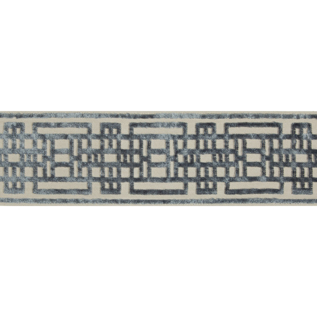 Circuit Border Slate by Kravet Design Designer Trim BRAIDS BANDS & BORDERS COTTON - 56%;VISCOSE - 44% India - Horizontal: - and Vertical: - 3.5 - Swanky Fabrics -