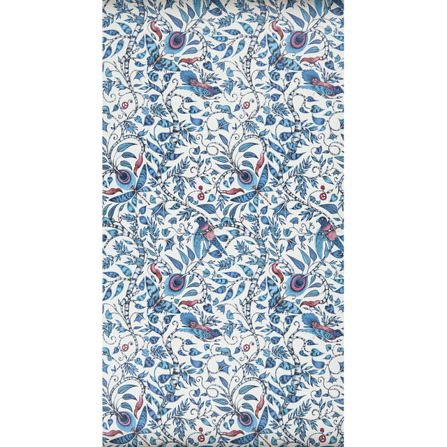 Rousseau Blue by Clarke And Clarke Designer Wallcovering ANIMALIA BY EMMA J SHIPLEY FOR C&C - United Kingdom - Horizontal: 0 and Vertical: 20.5 20.5 - Swanky Fabrics -