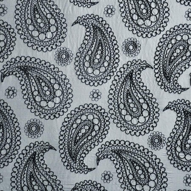 Deveaux # 304 Weimaraner by Maxwell Designer Fabric Telafina Season Xiv 100% SILK EMB- 100% POLYESTER INDIA V-23.2"H26" 55" EMB-52" - Swanky Fabrics -