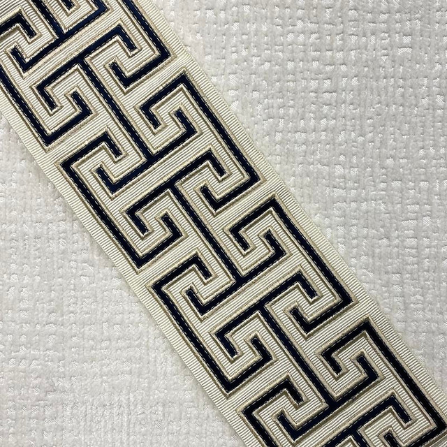 Adler Tape Navy by Magnolia Designer Trim - 46Fibranne/54Rayon China Horizontal: and Vertical: 3.9 - Swanky Fabrics -
