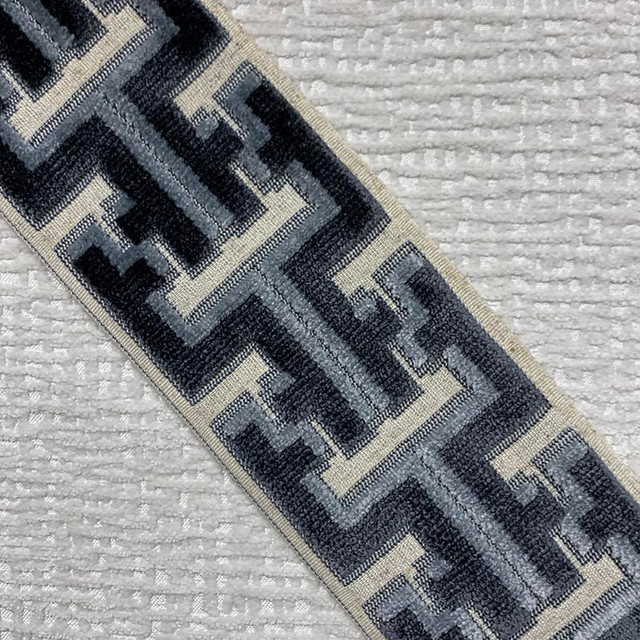 Banks Tape Fossil by Magnolia Designer Trim - 31Poly/58Ray/11Lin China Horizontal: and Vertical: 3.5 - Swanky Fabrics -