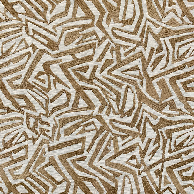 Dulce Khaki by Magnolia Designer Fabric - 100% Poly(Emb 100%Poly) India 57500 Horizontal: 17.5 and Vertical: 18.25 52" - Swanky Fabrics -