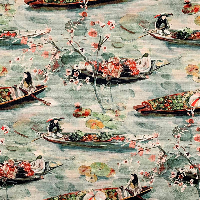 Shojo Botanical by Magnolia Designer Fabric - 95Poly/5Linen China 53000 Horizontal: 28 and Vertical: 27 57.5 - Swanky Fabrics -