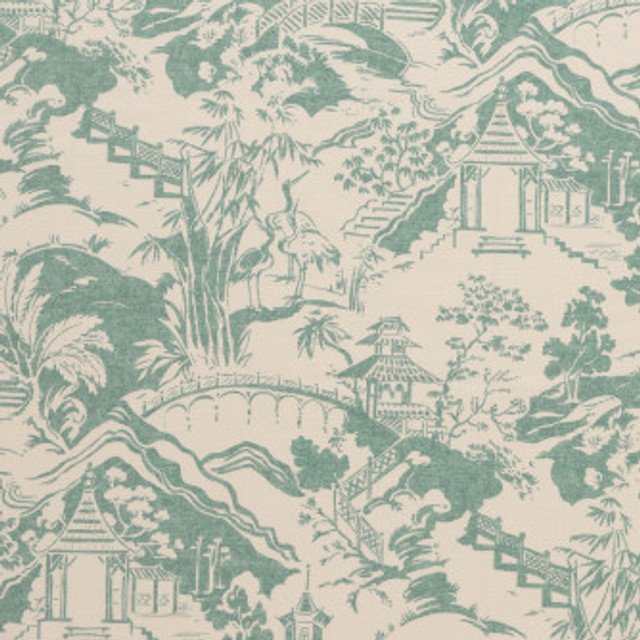Mandarin Seafoam by Mitchell Designer Fabric #1906 100% Cotton Spain </p><p>Repeat: Horizontal: 13.5 and Vertical: 27 54 - Swanky Fabrics -