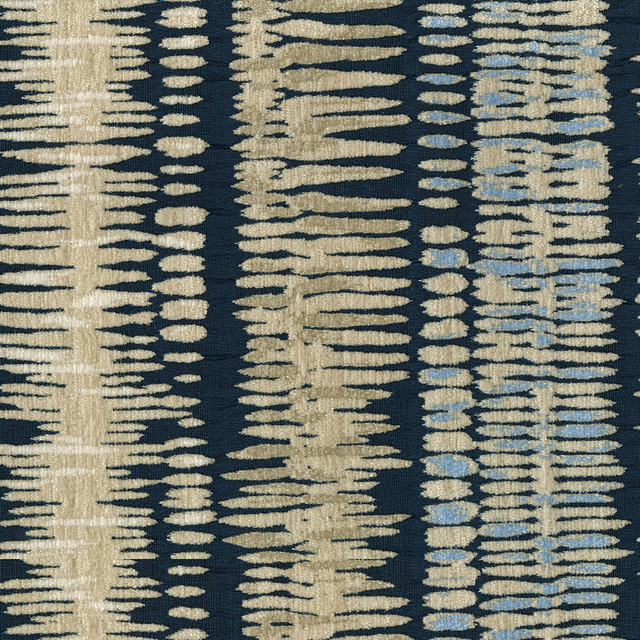 Tame 305 Indigo by ABBEYSHEA Designer Fabric N/A 100% Polyester Mexico 30,000 Double Rubs </p><p>Repeat: Horizontal: and Vertical: 57" (145 cm) - Swanky Fabrics -