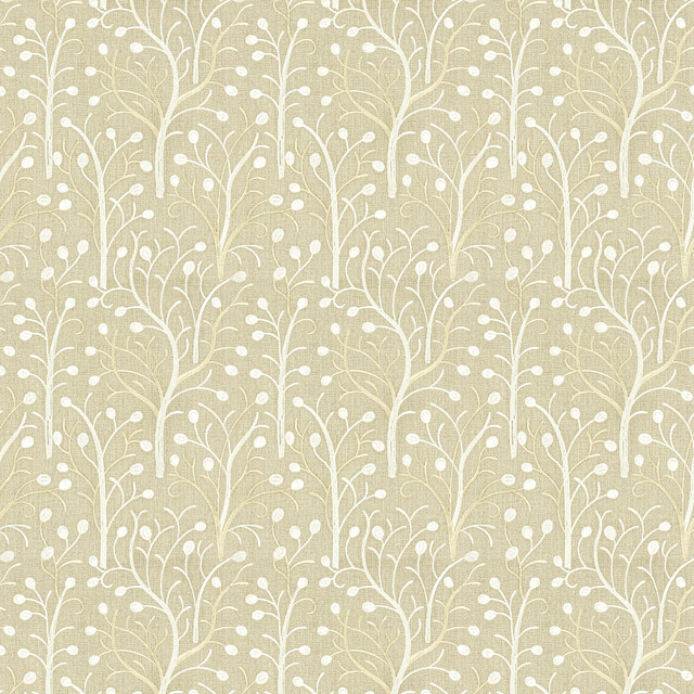 Alyssa 1 Taupe by Stout Designer Fabric COMFORTABLE LIVING BEIGE/TAUPE 100%LIN %BEMB INDIA Horizontal: 12.875 and Vertical: 15.5 51.5 in - Swanky Fabrics -