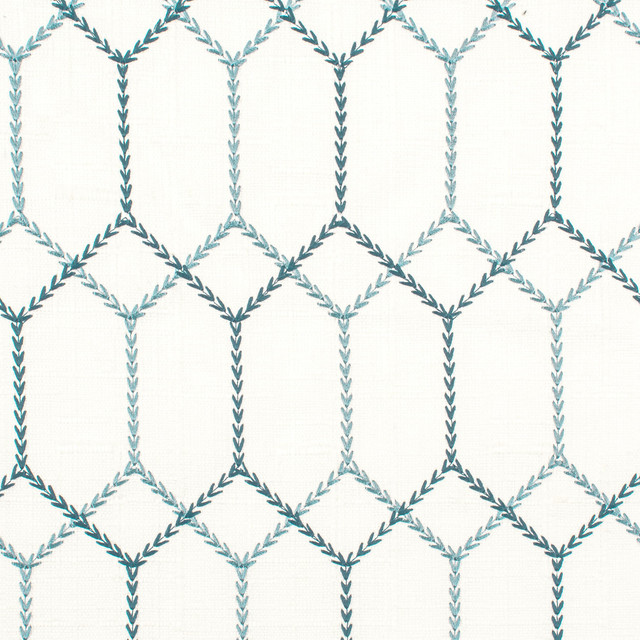 Avenue 1 Ink by Stout Designer Fabric COLOR MY WINDOW BREEZE/INK 98%POL 2%NYL %VEMB CHINA FLAME RETARDANT-U.F.A.C. CLASS 1 CATB 117-2013 Horizontal: 2.625 and Vertical: 5.75 53 in - Swanky Fabrics -