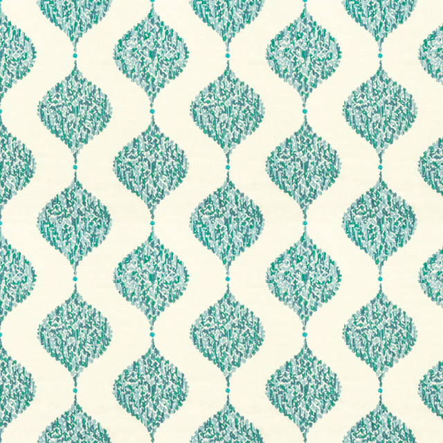 Batik 2 Bay by Stout Designer Fabric COMFORTABLE LIVING GLACIER/LAGOON 100%COT %PEMB INDIA WYZENBEEK 50 000 DOUBLE RUB WEAR TEST (HEAVY DUTY) Horizontal: 10.25 and Vertical: 15 52 in - Swanky Fabrics -