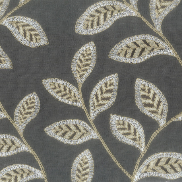 Initiate 1 Charcoal by Stout Designer Fabric COMFORTABLE LIVING PLATINUM/SLATE 40%COT 60%LIN %BEMB INDIA Horizontal: 17 and Vertical: 15.75 51 in - Swanky Fabrics -