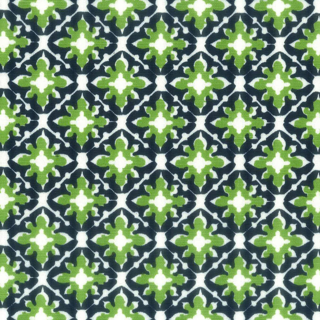 Tile 2 Fern by Aoc Designer Fabric LA BELLA VITA 50%COT 50%LIN USA CATB 117-2013 Horizontal: 2.25 and Vertical: 2.25 54 in - Swanky Fabrics -