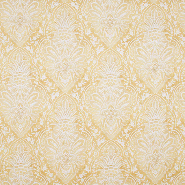 Among Friends Sunshine by Carole Designer Fabric Lemongrass 100% Polyester Spain Passes 18,000 Circular Rubs Martindale Horizontal: 18.125 and Vertical: 25 54 - Swanky Fabrics -