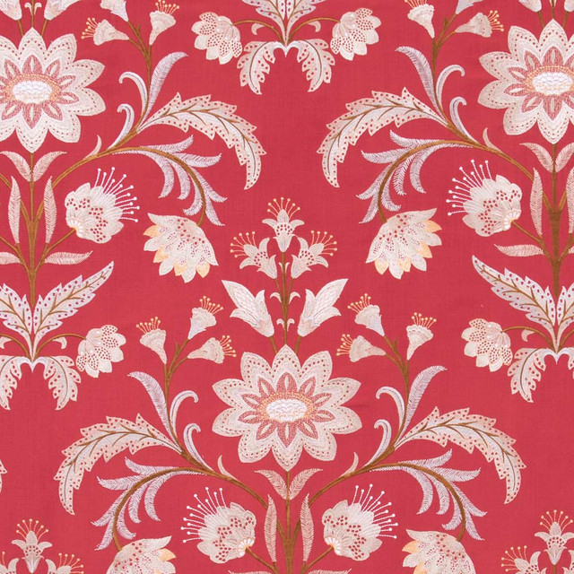 Desert Drama Persimmon by Carole Designer Fabric Red Sea 100% Polyester India N/A Horizontal: 25 and Vertical: 30.125 50.75 - Swanky Fabrics -