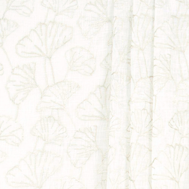 Island Culture Ivory by Carole Designer Fabric Sheer Intrigue 100% Polyester India N/A 11 3/8"V, 11 3/8" H 51" - Swanky Fabrics -