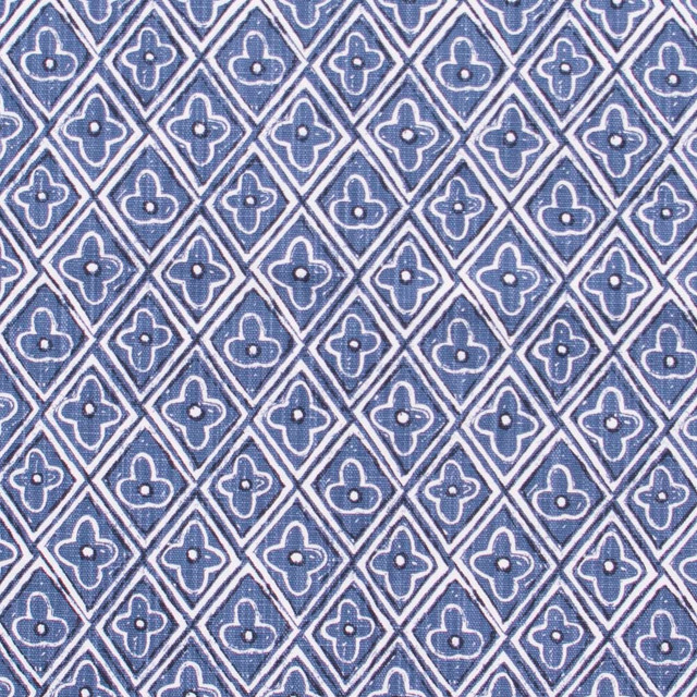 Sunny Outlook Cobalt by Carole Designer Fabric Wintermint 85% Cotton, 15% Linen USA 24,000 Wyzenbeek Double Rubs Horizontal: 4.5 and Vertical: 6.375 54 - Swanky Fabrics -