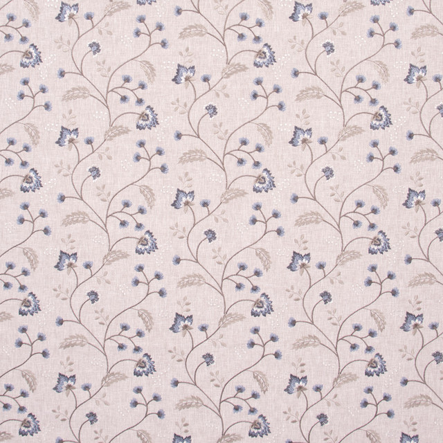 Until You Java by Carole Designer Fabric Bluebird 52% Cotton, 48% Polyester India Passes 30,000 Double Rubs Wyzenbeek Horizontal: 17.25 and Vertical: 9.125 52 - Swanky Fabrics -