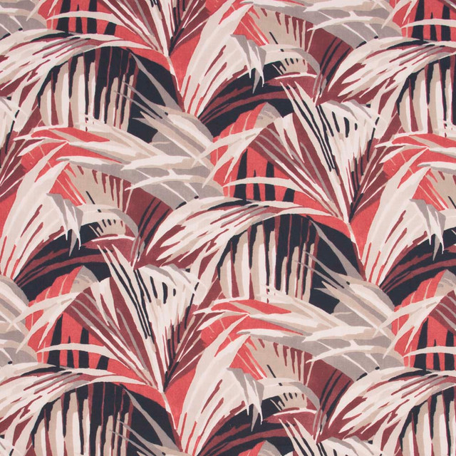 Treehouse Sangria by Carole Designer Fabric Red Sea 100% Polyester India 50,000 Wyzenbeek Double Rubs Horizontal: 26.625 and Vertical: 24.5 55.5 - Swanky Fabrics -