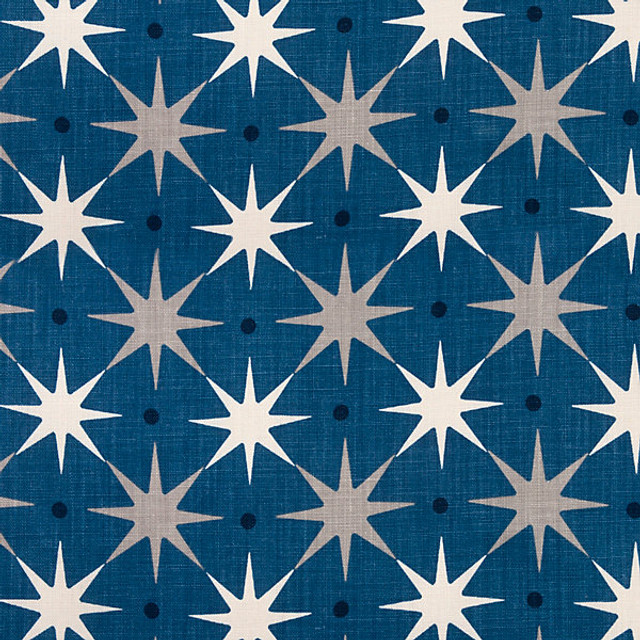 Star Power/Navy 42023-004 by HINSON FABRIC Designer Fabric ALBERT HADLEY 100% LINEN USA MEDIUM DUTY Horizontal: 7.5" and Vertical: 7.5" 54" - Swanky Fabrics -