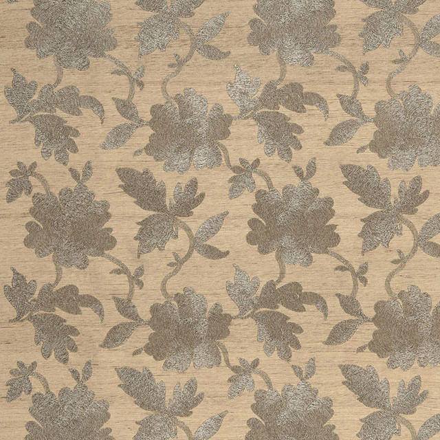 Moon Garden Embroidery Pewter 66850 by Schumacher Designer Fabric PERENNIAL FAVORITES SILK 48% METAL 43% INDIA MARTINDALE 4,000 </p><p>Repeat: Horizontal: 12 3/4" (32CM) and Vertical: 11 1/2" (29CM) 51 - Swanky Fabrics -