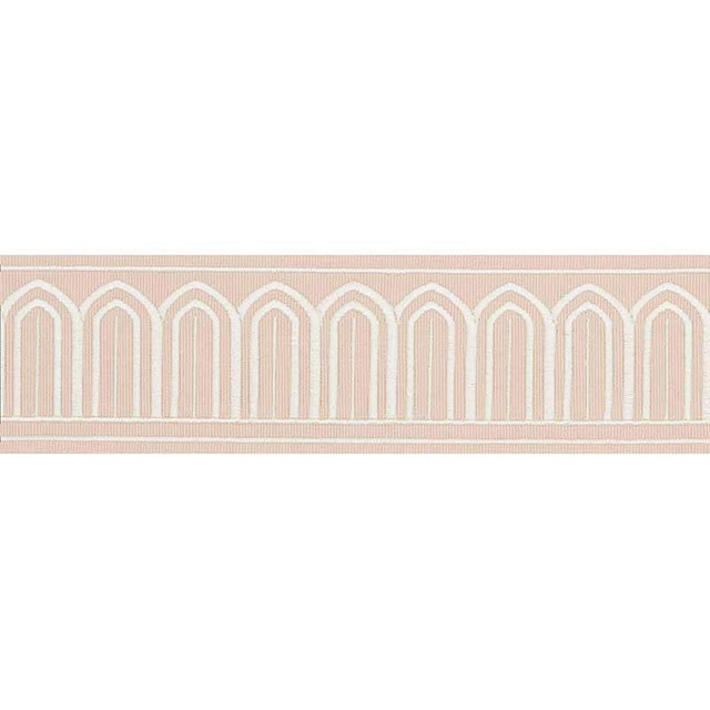 Arches Embroidered Tape Medium Blush 70764 by Schumacher Designer Trim Miles Redd 1.8" - Swanky Fabrics - Arches Embroidered Tape Medium Blush 70764 by Schumacher Designer Trim Miles Redd 1.8" - Swanky Fabrics -