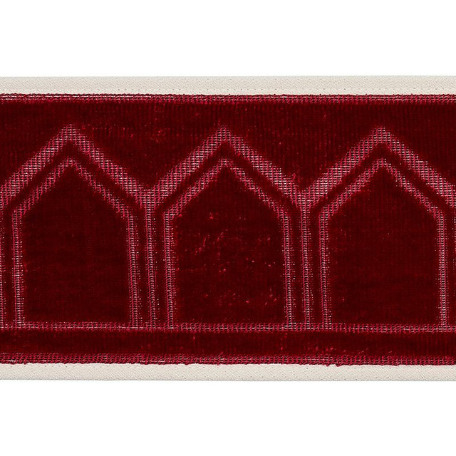 Vizier Velvet Tape Ruby 75735 by Schumacher Designer Trim Cut & Patterned Velvets - Swanky Fabrics -