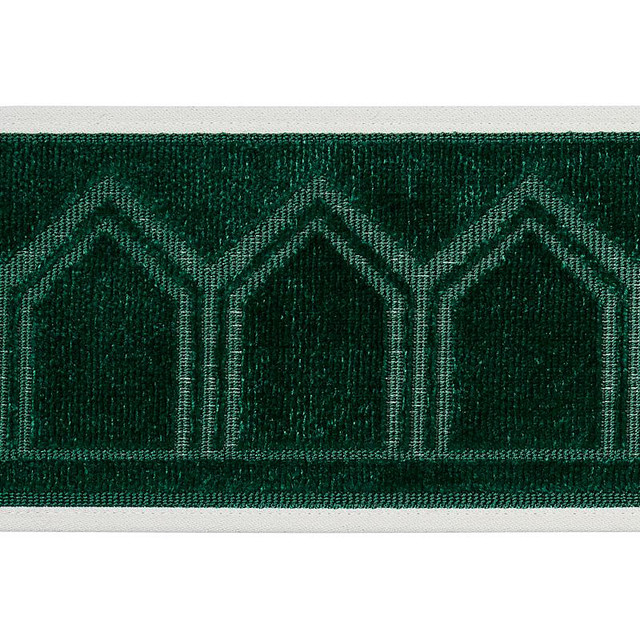 Vizier Velvet Tape Emerald 75737 by Schumacher Designer Trim Cut & Patterned Velvets - Swanky Fabrics -