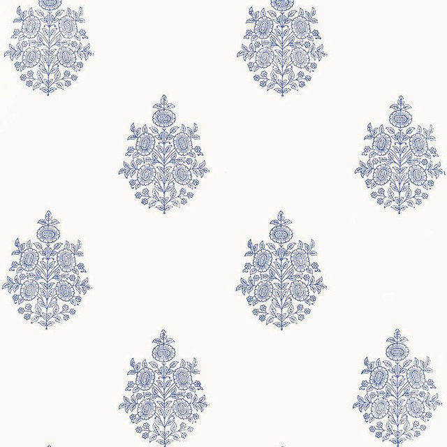 Asara Flower Delft 5005321 by Schumacher Designer Wallpaper Jaipur - Swanky Fabrics - Asara Flower Delft 5005321 by Schumacher Designer Wallpaper Jaipur - Swanky Fabrics -