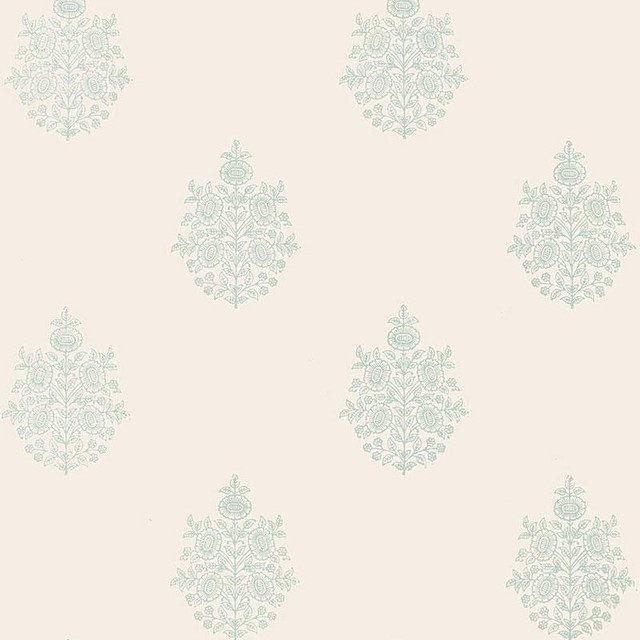 Asara Flower Water Blue 5005322 by Schumacher Designer Wallpaper Jaipur - Swanky Fabrics - Asara Flower Water Blue 5005322 by Schumacher Designer Wallpaper Jaipur - Swanky Fabrics -
