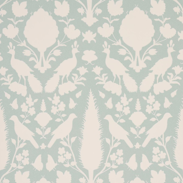 Chenonceau Aquamarine 5004122 by Schumacher Designer Wallpaper Exuberant Prints 13.5" - Swanky Fabrics - Chenonceau Aquamarine 5004122 by Schumacher Designer Wallpaper Exuberant Prints 13.5" - Swanky Fabrics -