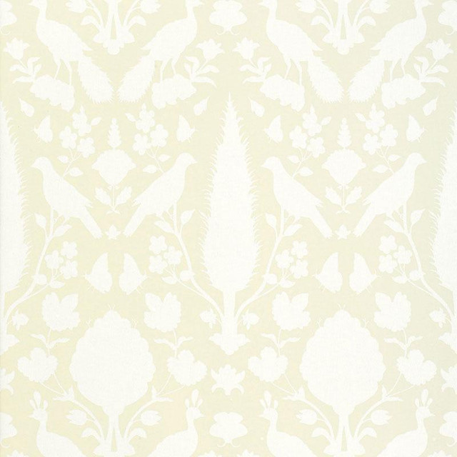 Chenonceau Bisque 5004124 by Schumacher Designer Wallpaper Exuberant Prints 13.88" - Swanky Fabrics -