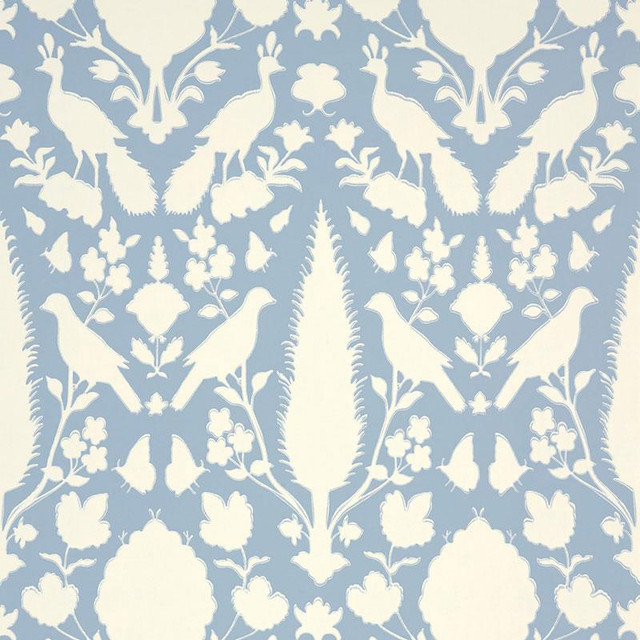 Chenonceau Sky 5004127 by Schumacher Designer Wallpaper Exuberant Prints 13.5" - Swanky Fabrics - Chenonceau Sky 5004127 by Schumacher Designer Wallpaper Exuberant Prints 13.5" - Swanky Fabrics -