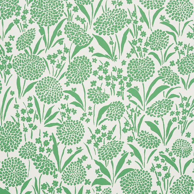 Chrysanthemum Green 5009551 by Schumacher Designer Wallpaper Small-Print Wallpapers 13.5" - Swanky Fabrics - Chrysanthemum Green 5009551 by Schumacher Designer Wallpaper Small-Print Wallpapers 13.5" - Swanky Fabrics -