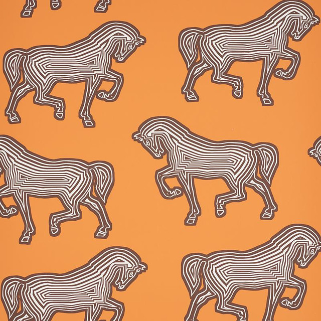 Faubourg Orange 5007091 by Schumacher Designer Wallpaper Club Cavalier 13.12" - Swanky Fabrics - Faubourg Orange 5007091 by Schumacher Designer Wallpaper Club Cavalier 13.12" - Swanky Fabrics -
