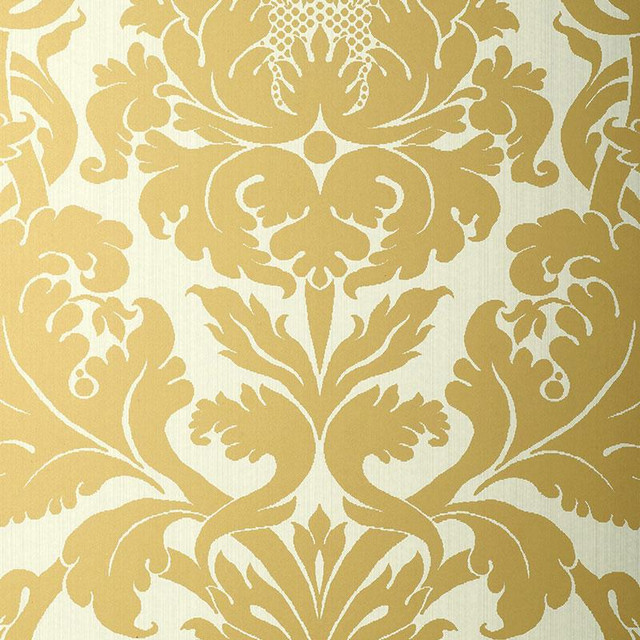 Fiorella Damask Patina 529192 by Schumacher Designer Wallpaper Palazzo 27.0" - Swanky Fabrics -