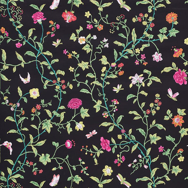 Floraison Jet Multi 5009112 by Schumacher Designer Wallpaper Signature Schumacher 27.0" - Swanky Fabrics - Floraison Jet Multi 5009112 by Schumacher Designer Wallpaper Signature Schumacher 27.0" - Swanky Fabrics -