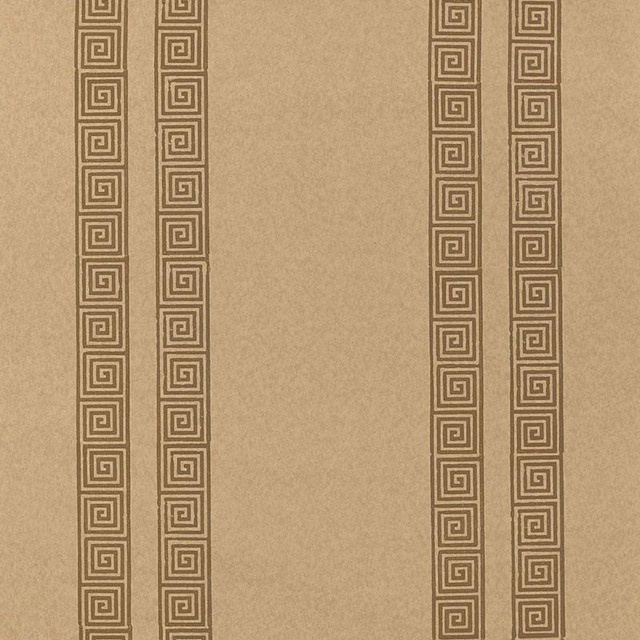 Greek Key Stripe Tabac 5005364 by Schumacher Designer Wallpaper Jaipur - Swanky Fabrics - Greek Key Stripe Tabac 5005364 by Schumacher Designer Wallpaper Jaipur - Swanky Fabrics -