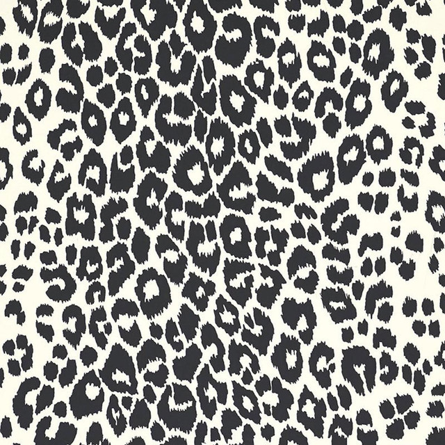 Iconic Leopard Graphite 5007012 by Schumacher Designer Wallpaper Exuberant Prints 27.0" - Swanky Fabrics -