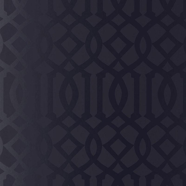 Imperial Trellis Onyx Gloss 2707215 by Schumacher Designer Wallpaper Print Happy 6.75" - Swanky Fabrics - Imperial Trellis Onyx Gloss 2707215 by Schumacher Designer Wallpaper Print Happy 6.75" - Swanky Fabrics -