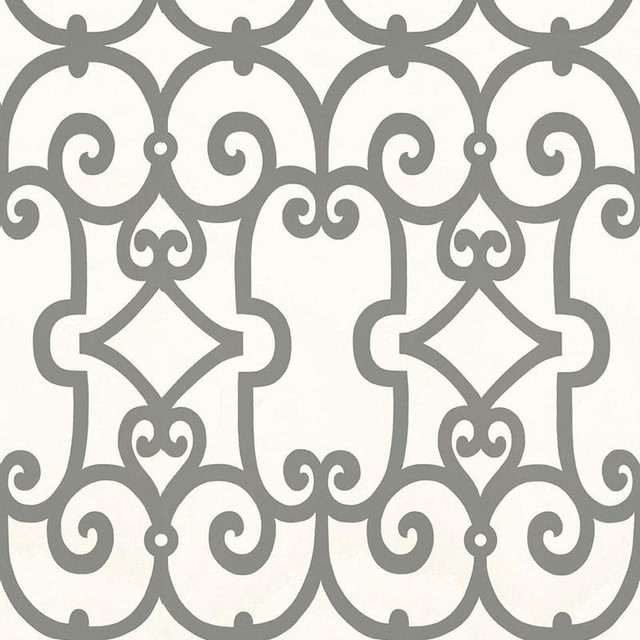 Manor Gate Charcoal 5005053 by Schumacher Designer Wallpaper Modern Nature 13.5" - Swanky Fabrics -