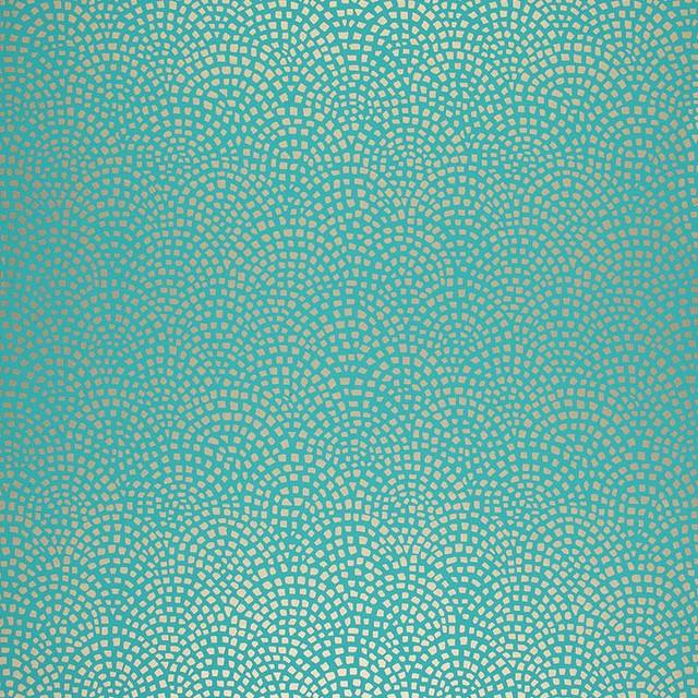 Mosaic Turquoise 5005043 by Schumacher Designer Wallpaper Modern Nature 13.5" - Swanky Fabrics - Mosaic Turquoise 5005043 by Schumacher Designer Wallpaper Modern Nature 13.5" - Swanky Fabrics -
