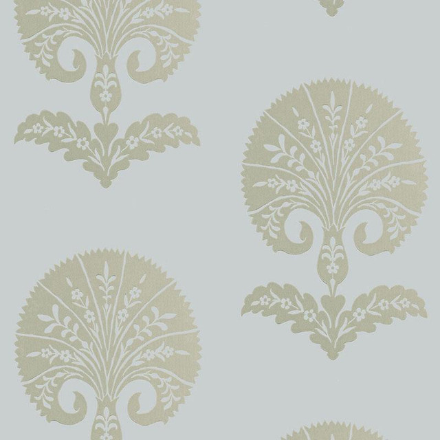 Ottoman Flower Heliotrope 5005082 by Schumacher Designer Wallpaper Modern Nature 27.0" - Swanky Fabrics - Ottoman Flower Heliotrope 5005082 by Schumacher Designer Wallpaper Modern Nature 27.0" - Swanky Fabrics -