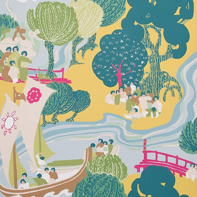 Pearl River Yellow 5008442 by Schumacher Designer Wallpaper Schumacher Classics 27.0" - Swanky Fabrics - Pearl River Yellow 5008442 by Schumacher Designer Wallpaper Schumacher Classics 27.0" - Swanky Fabrics -