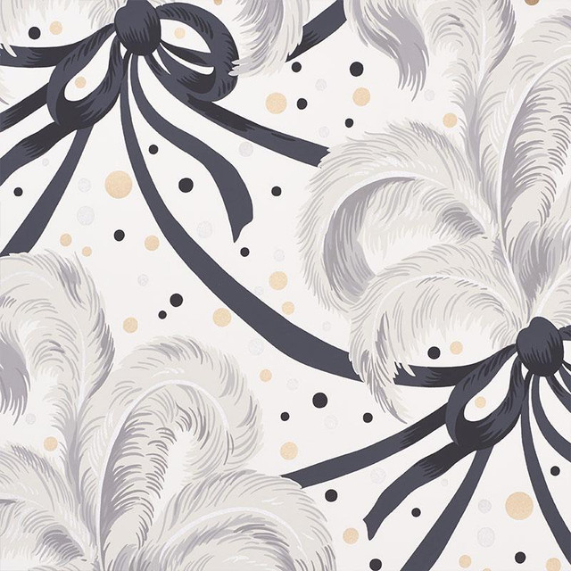 Plumes Et Rubans Champagne 5009182 by Schumacher Designer Wallpaper Fashion Forward 27.0" - Swanky Fabrics - Plumes Et Rubans Champagne 5009182 by Schumacher Designer Wallpaper Fashion Forward 27.0" - Swanky Fabrics -