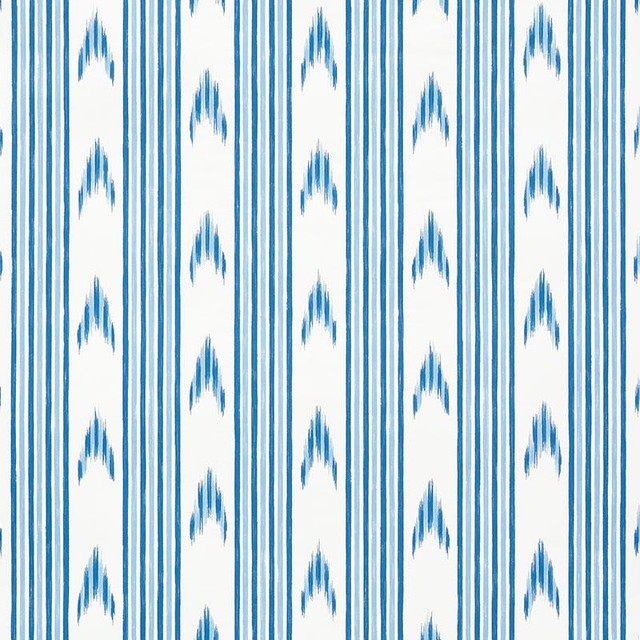 Santa Barbara Ikat Indigo 5009220 by Schumacher Designer Wallpaper Mark D. Sikes 27.0" - Swanky Fabrics - Santa Barbara Ikat Indigo 5009220 by Schumacher Designer Wallpaper Mark D. Sikes 27.0" - Swanky Fabrics -