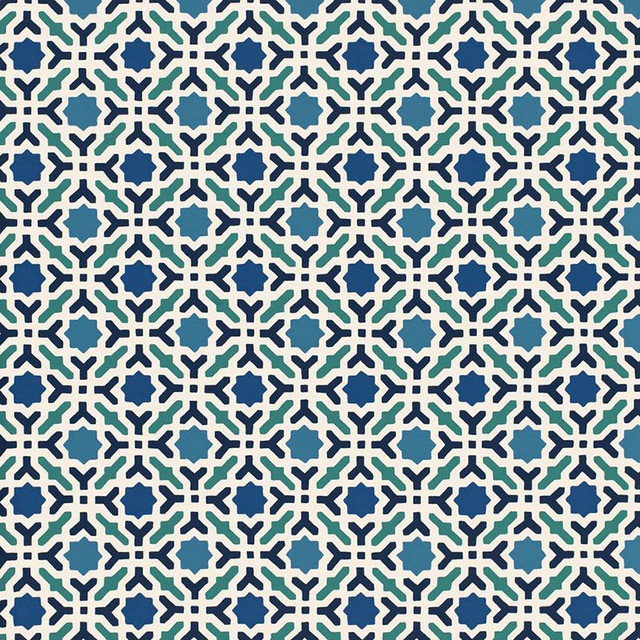 Serallo Mosaic Aegean 5005970 by Schumacher Designer Wallpaper Byzantium 13.5" - Swanky Fabrics - Serallo Mosaic Aegean 5005970 by Schumacher Designer Wallpaper Byzantium 13.5" - Swanky Fabrics -
