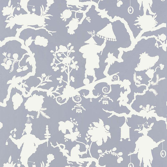 Shantung Silhouette Print Wisteria 5005152 by Schumacher Designer Wallpaper Exuberant Prints 27.0" - Swanky Fabrics - Shantung Silhouette Print Wisteria 5005152 by Schumacher Designer Wallpaper Exuberant Prints 27.0" - Swanky Fabrics -