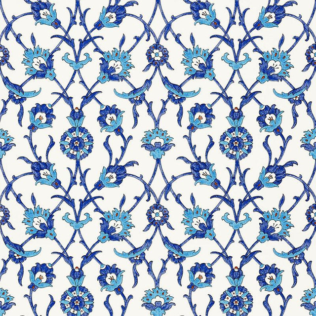 Sultan'S Trellis Peacock 5006700 by Schumacher Designer Wallpaper Ottoman Chic 13.5" - Swanky Fabrics - Sultan'S Trellis Peacock 5006700 by Schumacher Designer Wallpaper Ottoman Chic 13.5" - Swanky Fabrics -