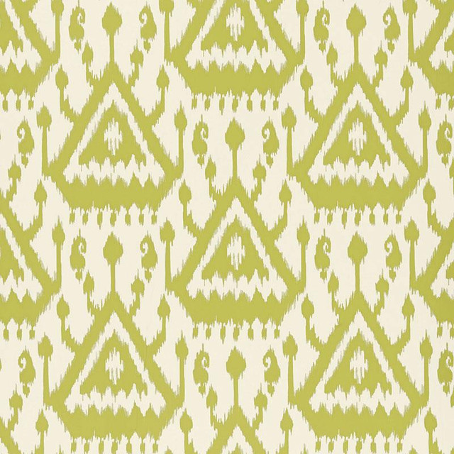 Vientiane Ikat Palm 5006953 by Schumacher Designer Wallpaper Print Happy 13.5" - Swanky Fabrics -