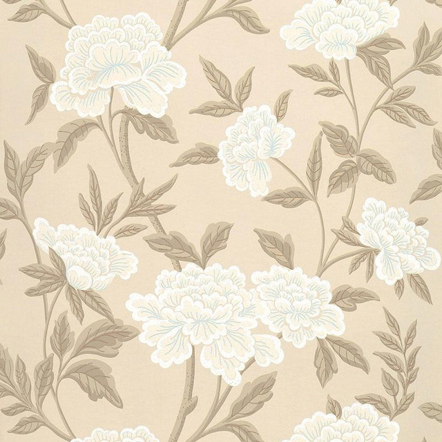Whitney Floral Taupe 5004383 by Schumacher Designer Wallpaper Greenhouse 27.0" - Swanky Fabrics - Whitney Floral Taupe 5004383 by Schumacher Designer Wallpaper Greenhouse 27.0" - Swanky Fabrics -