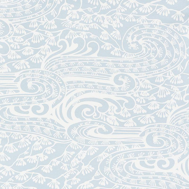 Mizu Sky 5008730 by Schumacher Designer Wallpaper Mingei 13.5" - Swanky Fabrics -