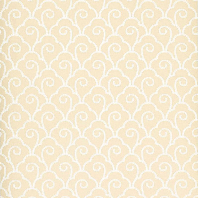Scallop Filigree Cream 5001050 by Schumacher Designer Wallpaper Simply Charming 10.25" - Swanky Fabrics -